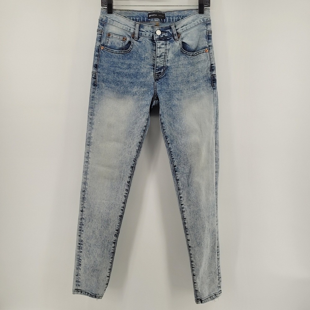Purple Brand Slim Fit Low Rise Jeans Mens Size 29 Acid Wash Denim Style P001